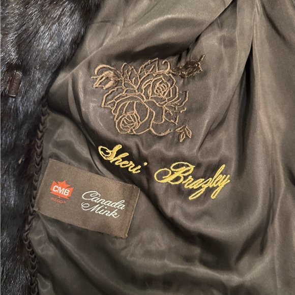 Vintage Women's Long Full CANADA Mink Fur Coat Dark Brown Hollywood Regency - Picture 5 of 10